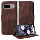 For Google Pixel 8 Embossed Rhombus Starry Leather Phone Case(Brown) - 1