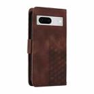 For Google Pixel 7 Embossed Rhombus Starry Leather Phone Case(Brown) - 3