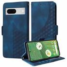 For Google Pixel 7a Embossed Rhombus Starry Leather Phone Case(Blue) - 1
