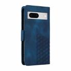 For Google Pixel 7a Embossed Rhombus Starry Leather Phone Case(Blue) - 3