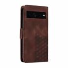 For Google Pixel 7 Pro Embossed Rhombus Starry Leather Phone Case(Brown) - 3