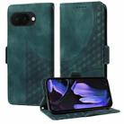 For Google Pixel 9a Embossed Rhombus Starry Leather Phone Case(Green) - 1