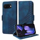 For Google Pixel 9a Embossed Rhombus Starry Leather Phone Case(Blue) - 1