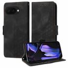 For Google Pixel 9a Embossed Rhombus Starry Leather Phone Case(Black) - 1