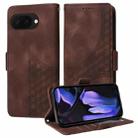 For Google Pixel 9a Embossed Rhombus Starry Leather Phone Case(Brown) - 1