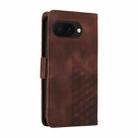 For Google Pixel 9a Embossed Rhombus Starry Leather Phone Case(Brown) - 3