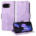 For Google Pixel 9a Embossed Rhombus Starry Leather Phone Case(Purple) - 1