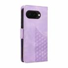 For Google Pixel 9a Embossed Rhombus Starry Leather Phone Case(Purple) - 3