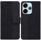 For Xiaomi Redmi 13 4G Geometric Embossed Leather Phone Case(Black) - 1