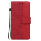 For Xiaomi Redmi 13 4G Geometric Embossed Leather Phone Case(Red) - 3