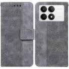 For Xiaomi Redmi K70 Pro / K70 Geometric Embossed Leather Phone Case(Grey) - 1