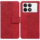 For Xiaomi Redmi K70 Pro / K70 Geometric Embossed Leather Phone Case(Red) - 1
