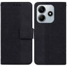 For Redmi Note 14 5G Geometric Embossed Leather Phone Case(Black) - 1