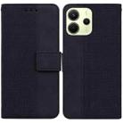 For Redmi Note 14 4G 163.25mm Geometric Embossed Leather Phone Case(Black) - 1