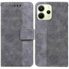 For Redmi Note 14 4G 164.84mm Geometric Embossed Leather Phone Case(Grey) - 1