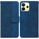 For Redmi Note 14 4G 164.84mm Geometric Embossed Leather Phone Case(Blue) - 1