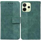 For Redmi Note 14 4G 164.84mm Geometric Embossed Leather Phone Case(Green) - 1