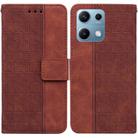 For Redmi Note 14S 4G Geometric Embossed Leather Phone Case(Brown) - 1