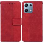 For Redmi Note 14S 4G Geometric Embossed Leather Phone Case(Red) - 1