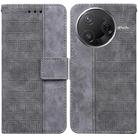 For Redmi K80 / K80 Pro / Xiaomi Poco F7 Pro Geometric Embossed Leather Phone Case(Grey) - 1