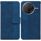 For Redmi K80 / K80 Pro / Xiaomi Poco F7 Pro Geometric Embossed Leather Phone Case(Blue) - 1