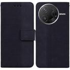 For Redmi K80 / K80 Pro / Xiaomi Poco F7 Pro Geometric Embossed Leather Phone Case(Black) - 1