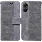 For Redmi Turbo 4 / Xiaomi Poco X7 Pro Geometric Embossed Leather Phone Case(Grey) - 1