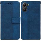 For Redmi Turbo 4 / Xiaomi Poco X7 Pro Geometric Embossed Leather Phone Case(Blue) - 1