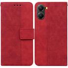 For Redmi Turbo 4 / Xiaomi Poco X7 Pro Geometric Embossed Leather Phone Case(Red) - 1