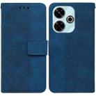 For Xiaomi Poco M6 4G Geometric Embossed Leather Phone Case(Blue) - 1