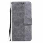 For Xiaomi Poco F6 Pro Geometric Embossed Leather Phone Case(Grey) - 3