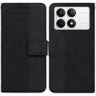 For Xiaomi Poco F6 Pro Geometric Embossed Leather Phone Case(Black) - 1