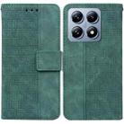 For Xiaomi 14T Pro Geometric Embossed Leather Phone Case(Green) - 1