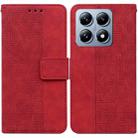 For Xiaomi 14T Pro Geometric Embossed Leather Phone Case(Red) - 1