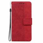 For Xiaomi 14T Pro Geometric Embossed Leather Phone Case(Red) - 3