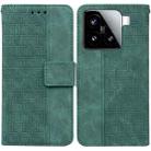 For Xiaomi 15 Geometric Embossed Leather Phone Case(Green) - 1