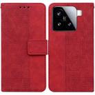 For Xiaomi 15 Geometric Embossed Leather Phone Case(Red) - 1