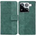For Xiaomi 15 Pro Geometric Embossed Leather Phone Case(Green) - 1