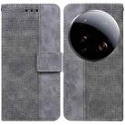 For Xiaomi 15 Ultra Geometric Embossed Leather Phone Case(Grey) - 1