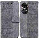 For Huawei nova 12 Geometric Embossed Leather Phone Case(Grey) - 1