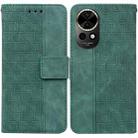 For Huawei nova 12 Geometric Embossed Leather Phone Case(Green) - 1