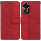 For Huawei nova 12 Geometric Embossed Leather Phone Case(Red) - 1