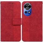 For Huawei nova 12 Pro Geometric Embossed Leather Phone Case(Red) - 1