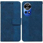 For Huawei nova 12 Ultra Geometric Embossed Leather Phone Case(Blue) - 1