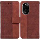 For Huawei nova 13 Pro Geometric Embossed Leather Phone Case(Brown) - 1