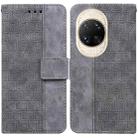 For Huawei nova 14 Ultra Geometric Embossed Leather Phone Case(Grey) - 1