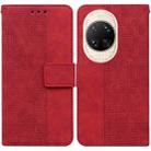 For Huawei nova 14 Ultra Geometric Embossed Leather Phone Case(Red) - 1