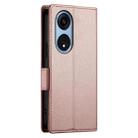 For OPPO A1 Pro / Reno8 T 5G Side Buckle Magnetic Frosted Leather Phone Case(Rose Gold) - 3