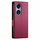 For OPPO A1 Pro / Reno8 T 5G Side Buckle Magnetic Frosted Leather Phone Case(Wine Red) - 3