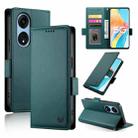 For OPPO A1 Pro / Reno8 T 5G Side Buckle Magnetic Frosted Leather Phone Case(Dark Green) - 1